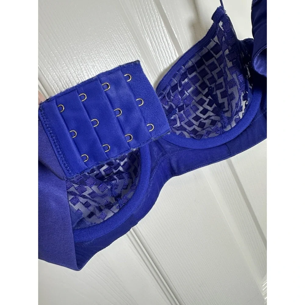 Incanto Italy Women Bra Soft Cup Lace Satin Underwire Rivoli Royal Blue 75C -34C